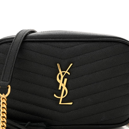 Saint Laurent Grain De Poudre Matelasse Monogram Mini Lou Camera Bag Black 8 of 10