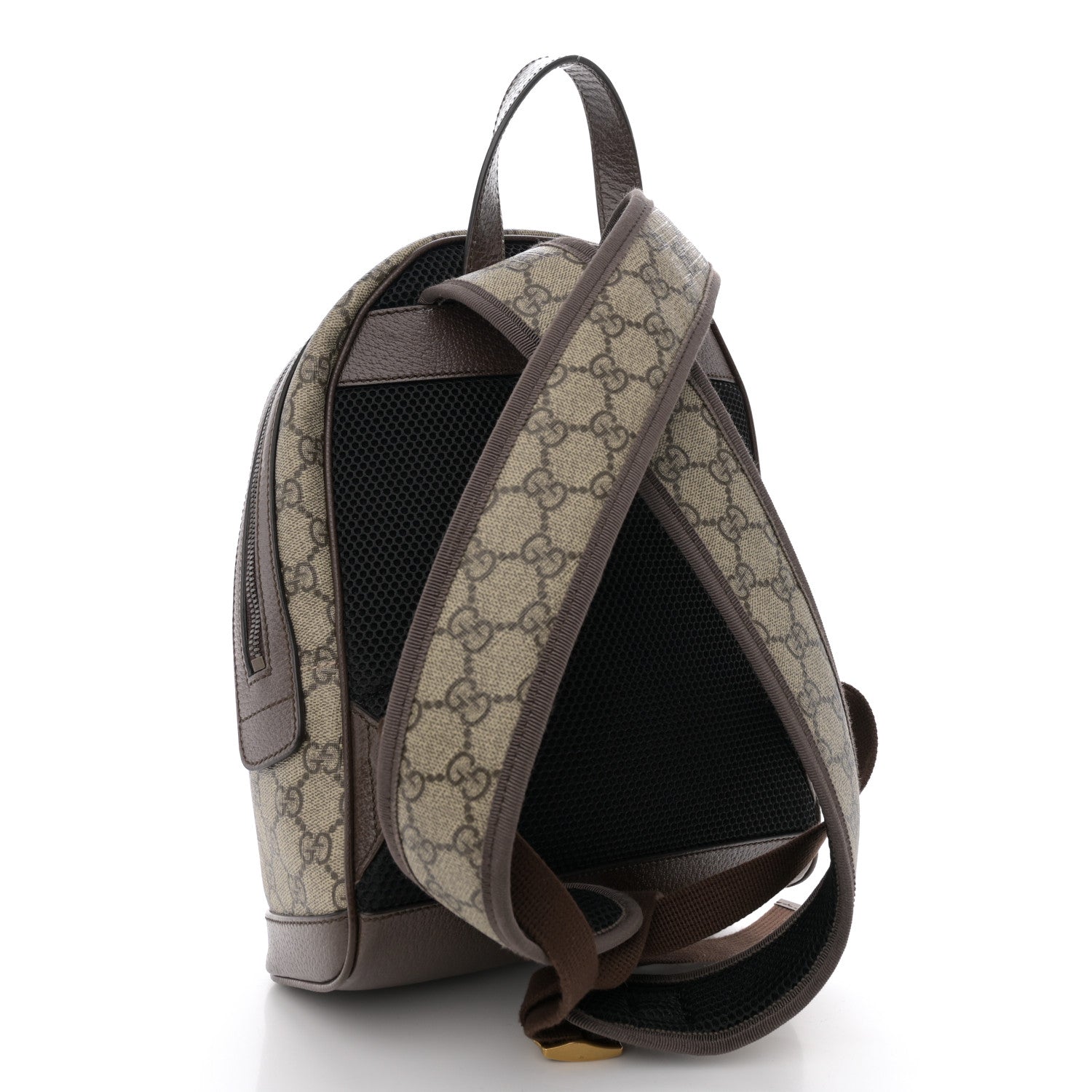 Gucci GG Supreme Monogram Calfskin Web Small Ophidia Day Backpack Beige Ebony New Acero 3 of 12