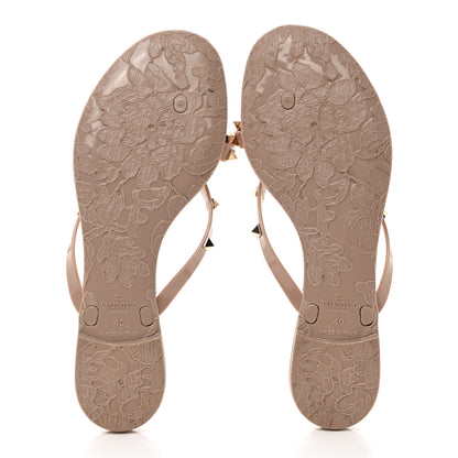 Valentino Garavani PVC Jelly Rockstud Bow Thong Sandals 40 Poudre 5 of 7