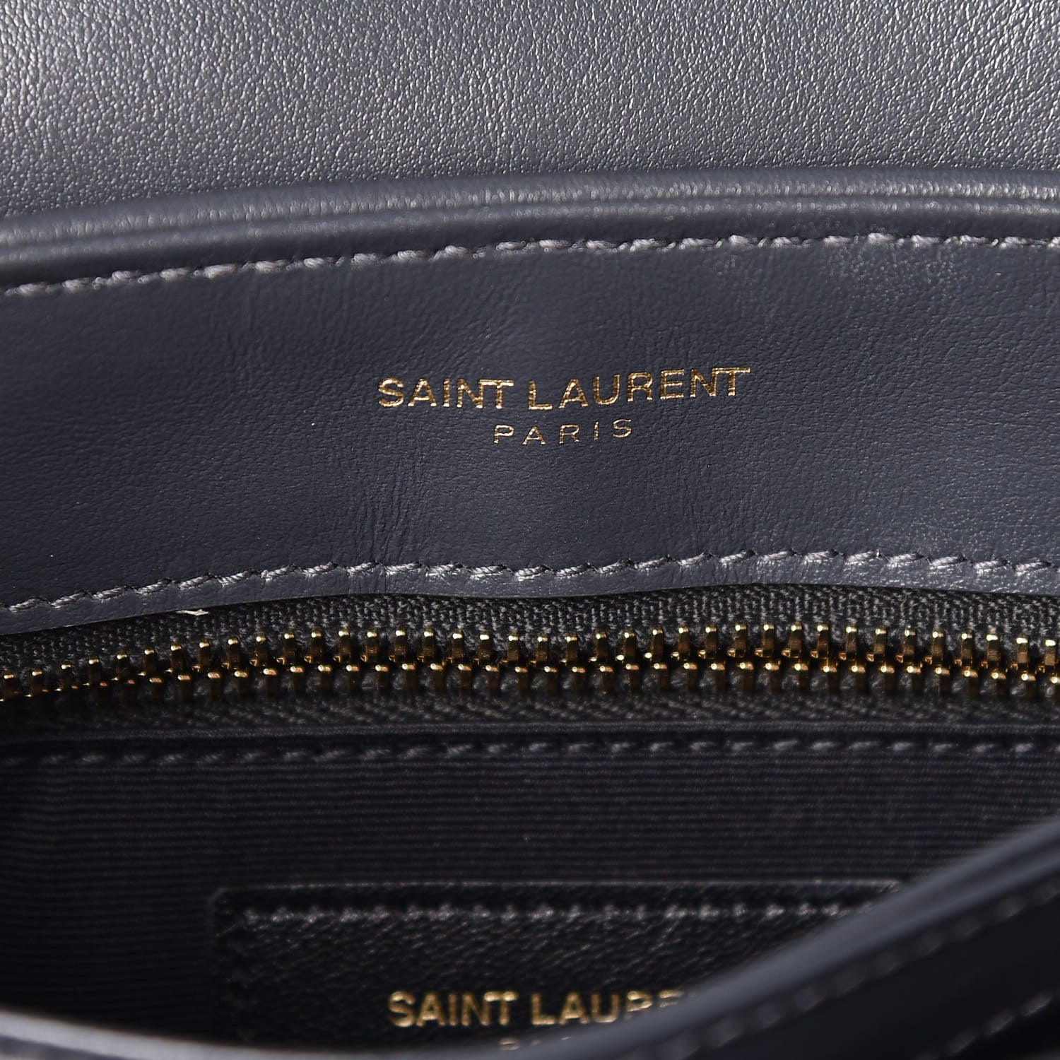 Saint Laurent Calfskin Y Quilted Monogram Toy Loulou Crossbody Bag Asphalt 9 of 12