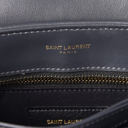 Saint Laurent Calfskin Y Quilted Monogram Toy Loulou Crossbody Bag Asphalt 9 of 12