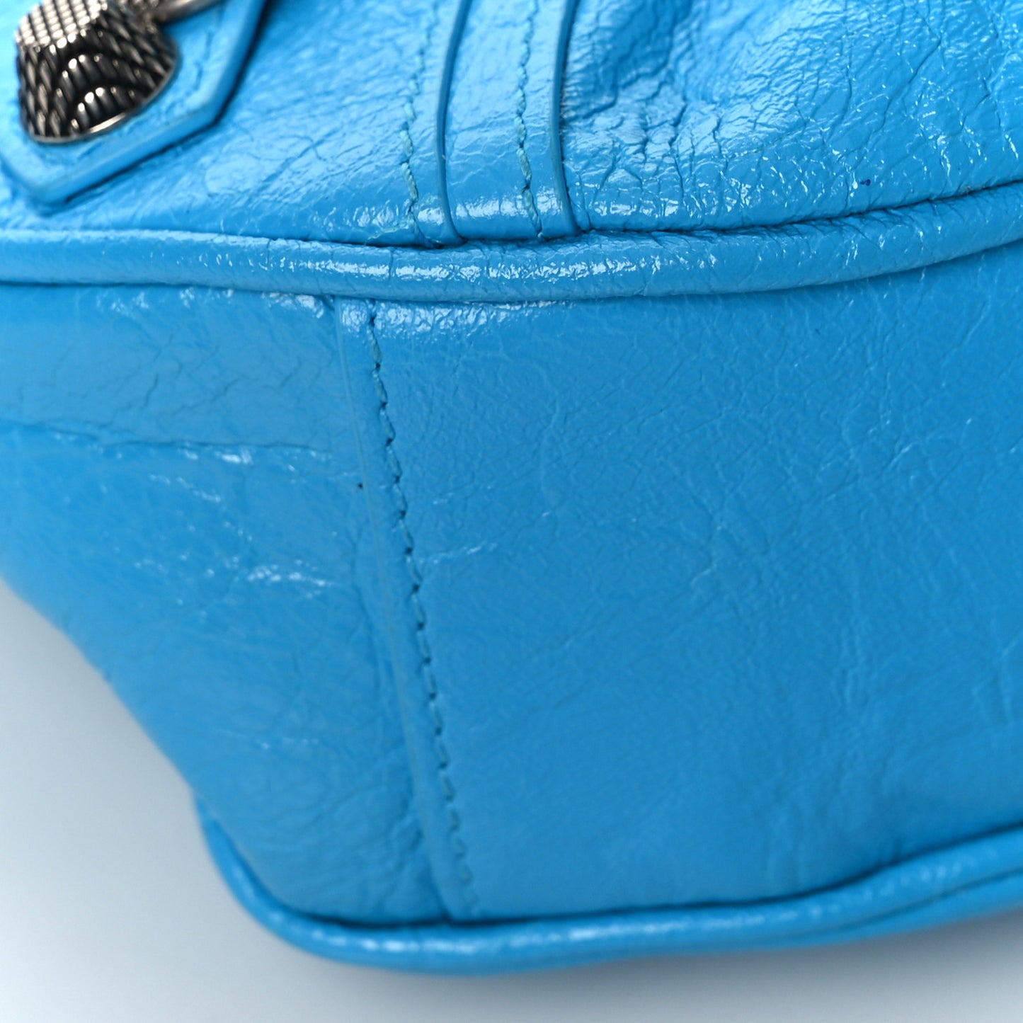 Agneau Arena Le Cagole Shoulder Bag XS Cyan