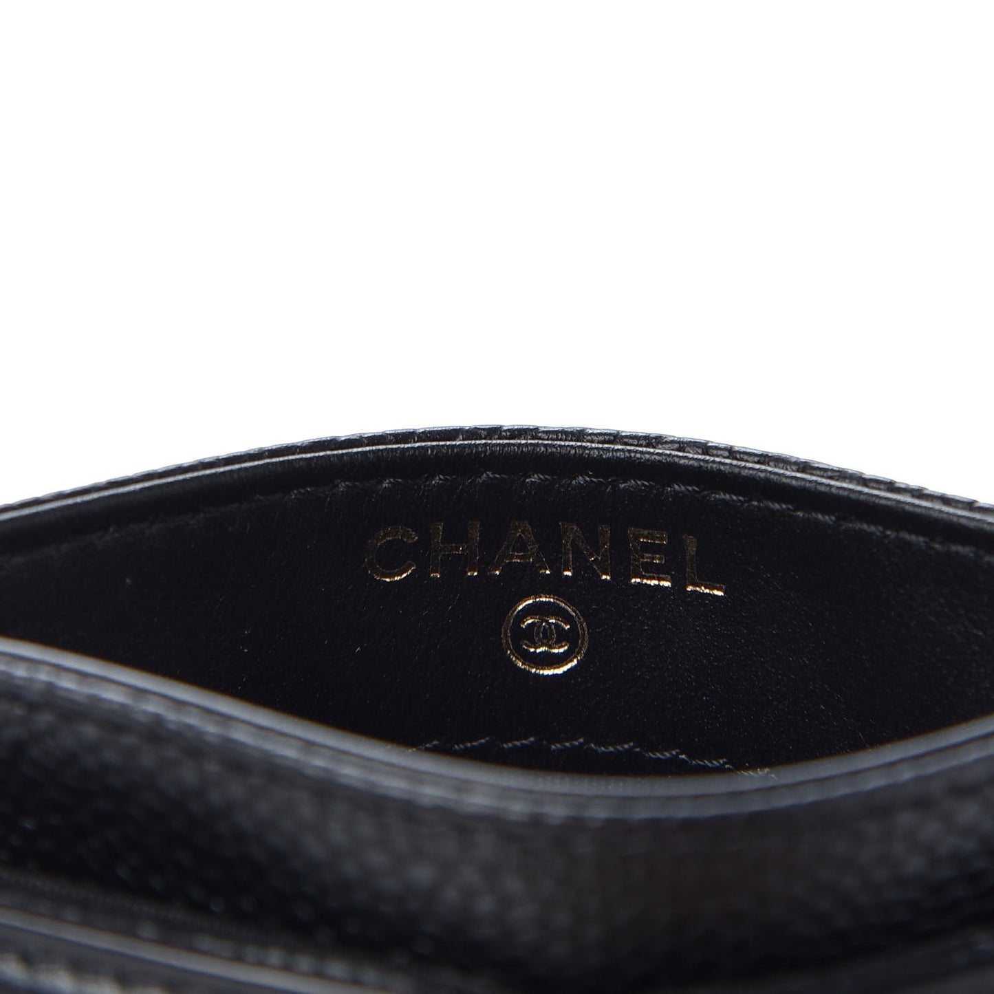 Caviar Quilted Filigree Card Holder Black