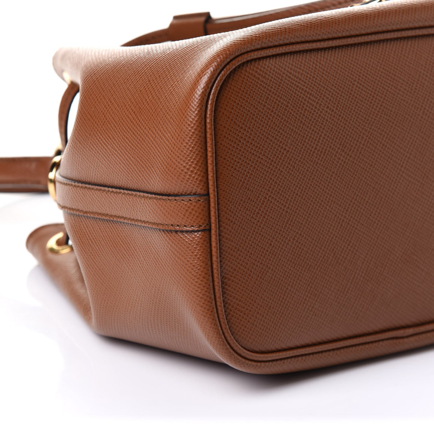 Saffiano Cuir Bucket Bag Cognac