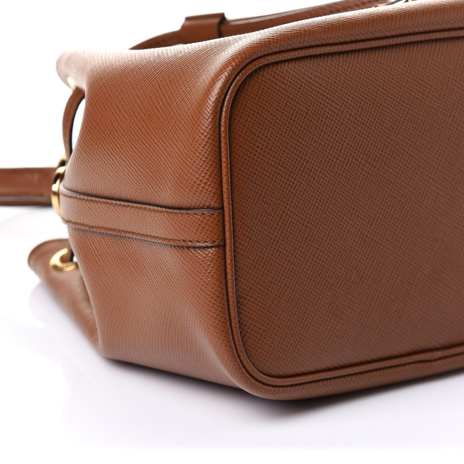 Prada Saffiano Cuir Bucket Bag Cognac 6 of 11