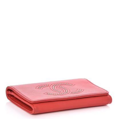 Chanel Lambskin Studded Timeless CC Small Flap Wallet Red 4 of 9