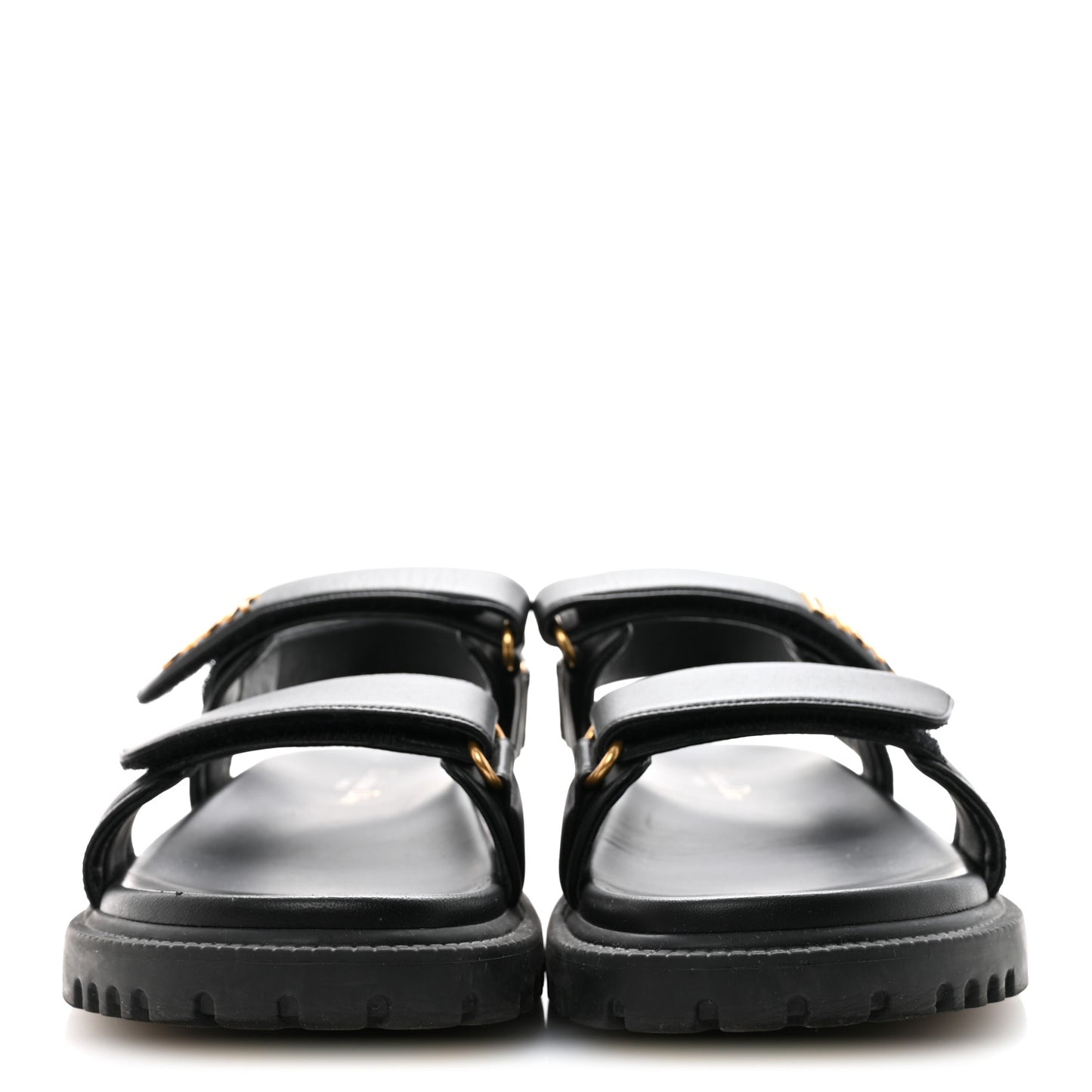 Lambskin Dioract 10mm Slide Sandals 39.5 Black