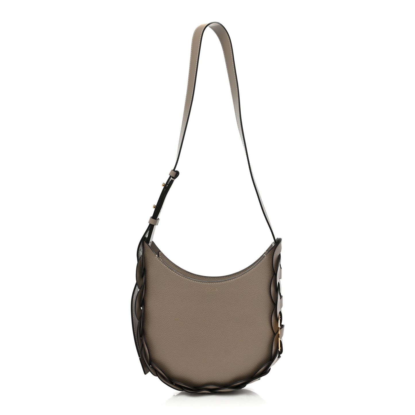 Small Grain Smooth Calfskin Small Darryl Hobo Motty Grey