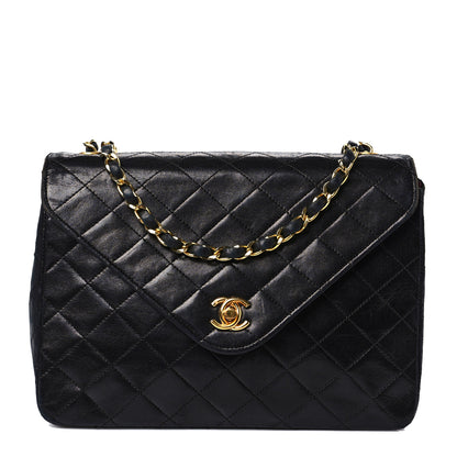 Chanel Lambskin Diamond Stitch Envelope Single Flap Black 1 of 10