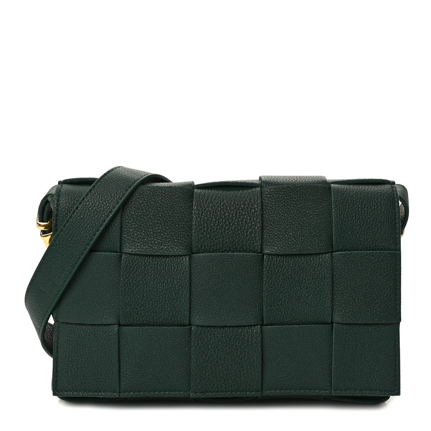 Bottega Veneta Grained Calfskin Maxi Intrecciato Cassette Crossbody Bag Raintree Green 1 of 11
