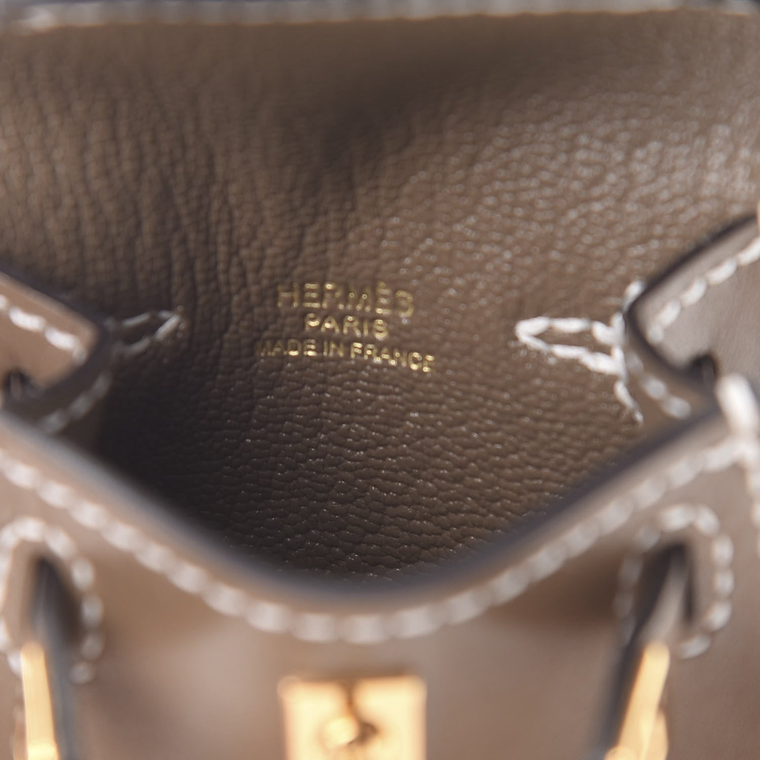 Hermes Tadelakt Mini Kelly Twilly Bag Charm Etoupe 4 of 6