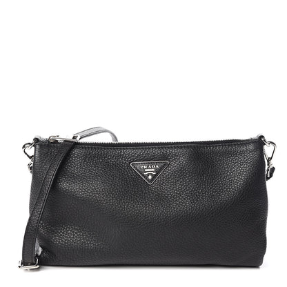Prada Vitello Daino Crossbody Bag Black 1 of 11