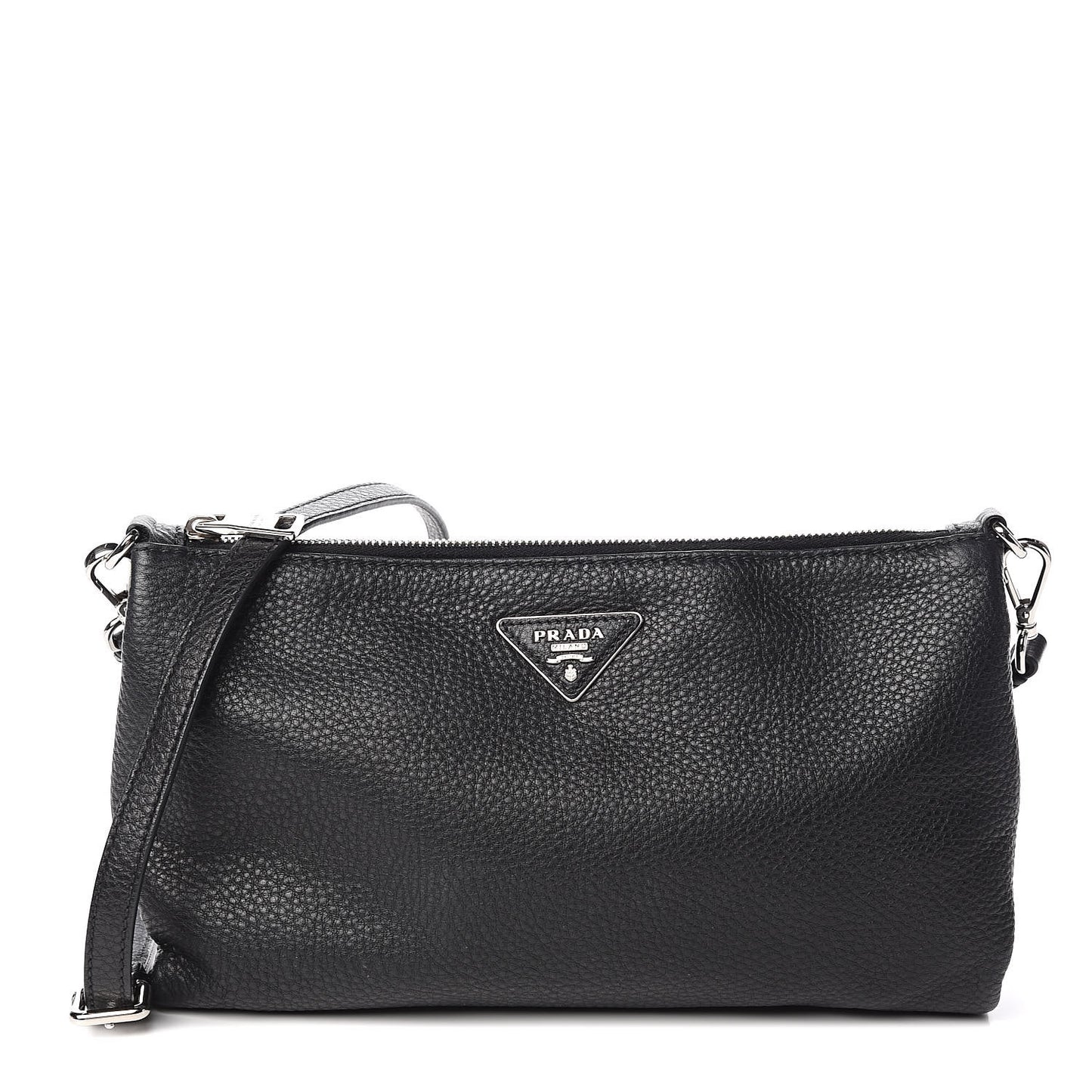 Vitello Daino Crossbody Bag Black