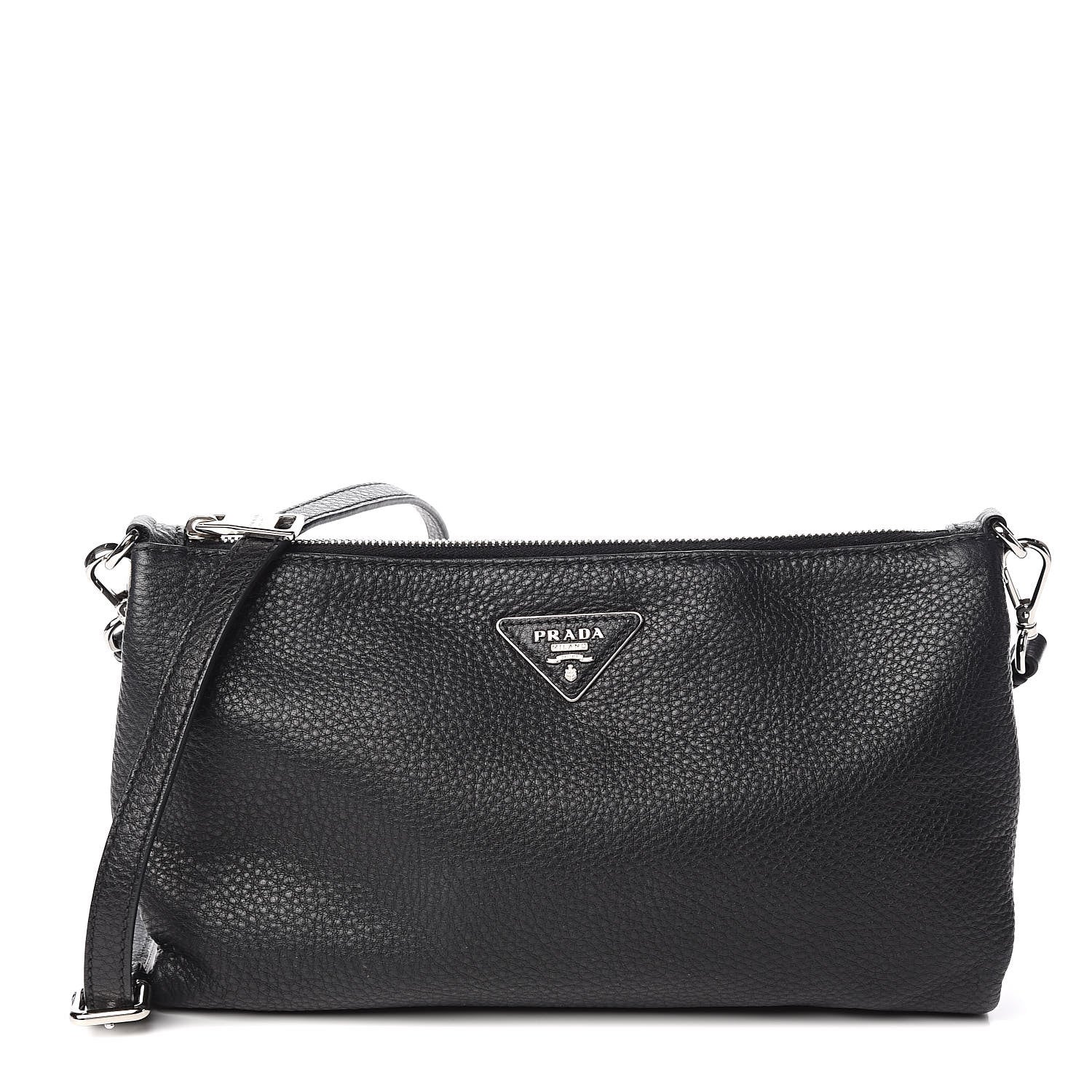 Prada Vitello Daino Crossbody Bag Black 1 of 11