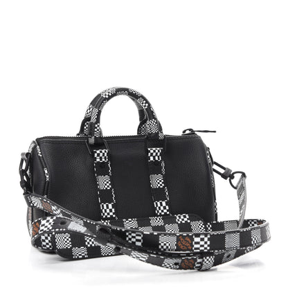 Louis Vuitton Calfskin Damier Distorted Keepall XS Black 3 of 10