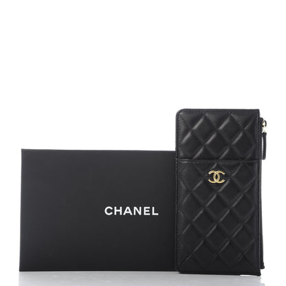 Chanel Lambskin Quilted Classic Flat Wallet Pouch Black 7 of 7