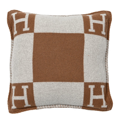 Hermes Wool Cashmere Avalon Pillow PM Ecru Camel 2 of 3