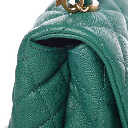 Chanel Caviar Quilted Small Coco Handle Flap Green 20 of 26