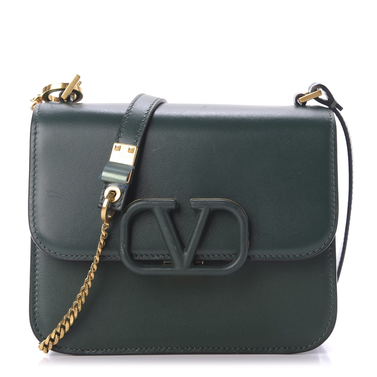 Valentino Garavani Smooth Calfskin Small VSling Shoulder Bag Green 1 of 8