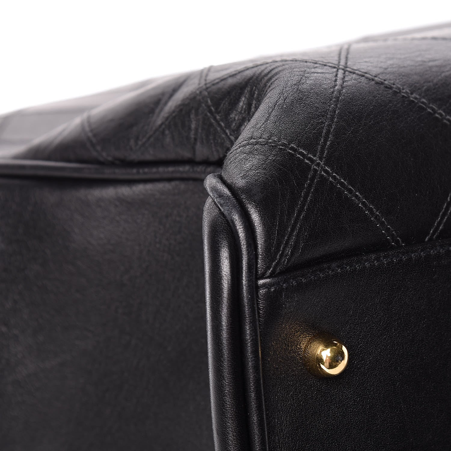 Chanel Calfskin Stitched XL Weekender Black 11 of 14