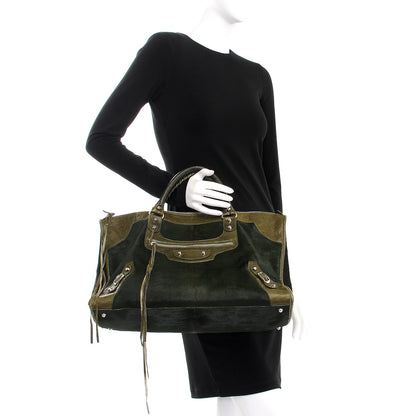 Balenciaga Chevre Pony Hair Classic Hardware Work Olive 2 of 13
