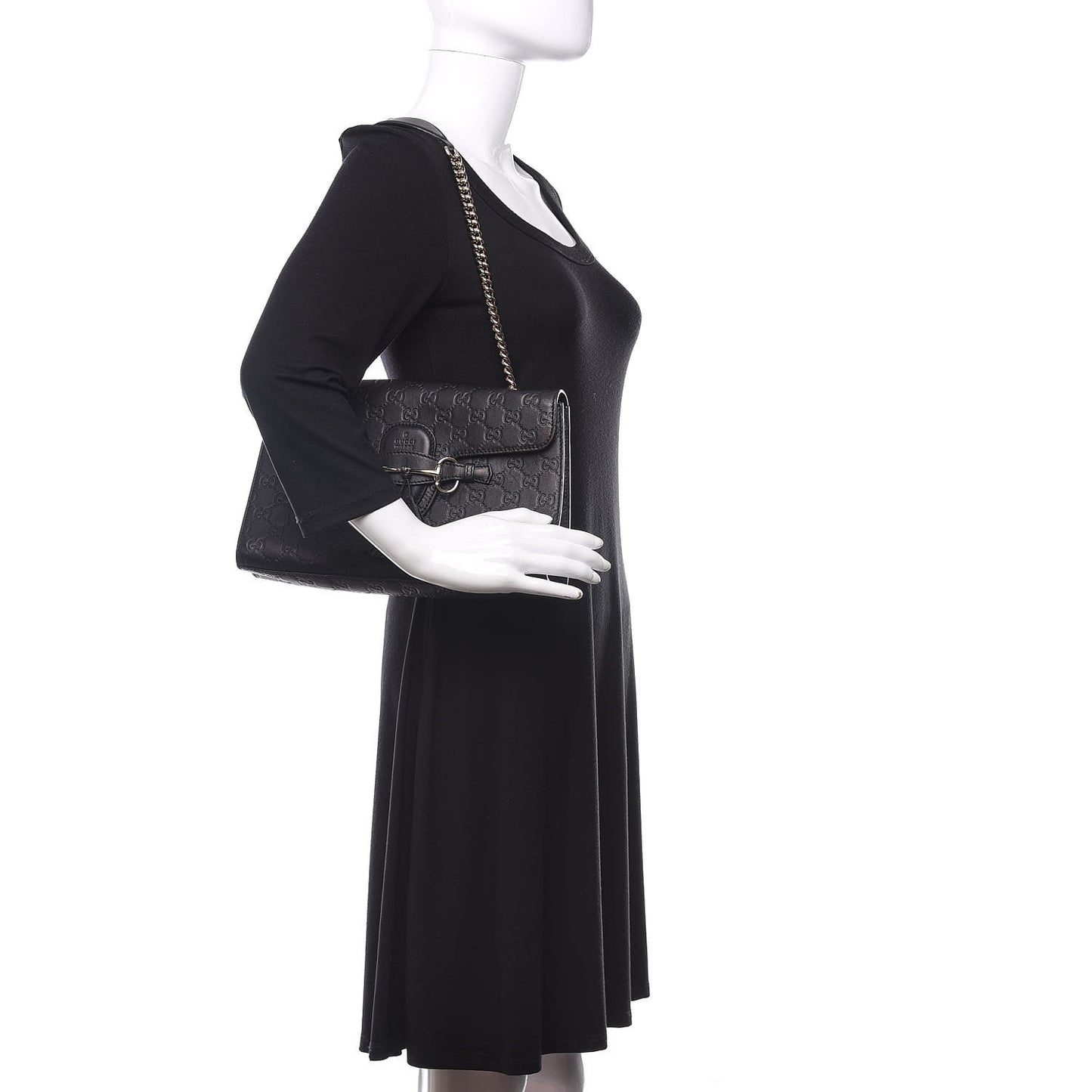 Guccissima Medium Emily Chain Shoulder Bag Black