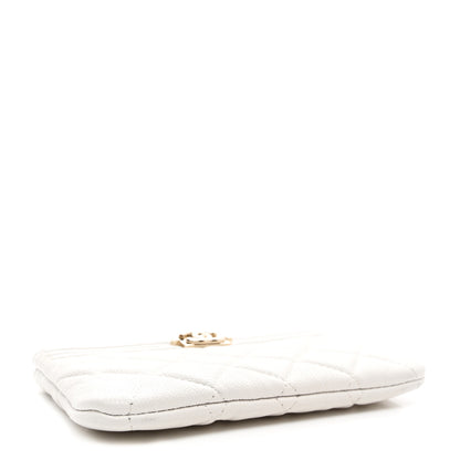 Chanel Caviar Quilted Zipped Boy Pouch White 4 of 8