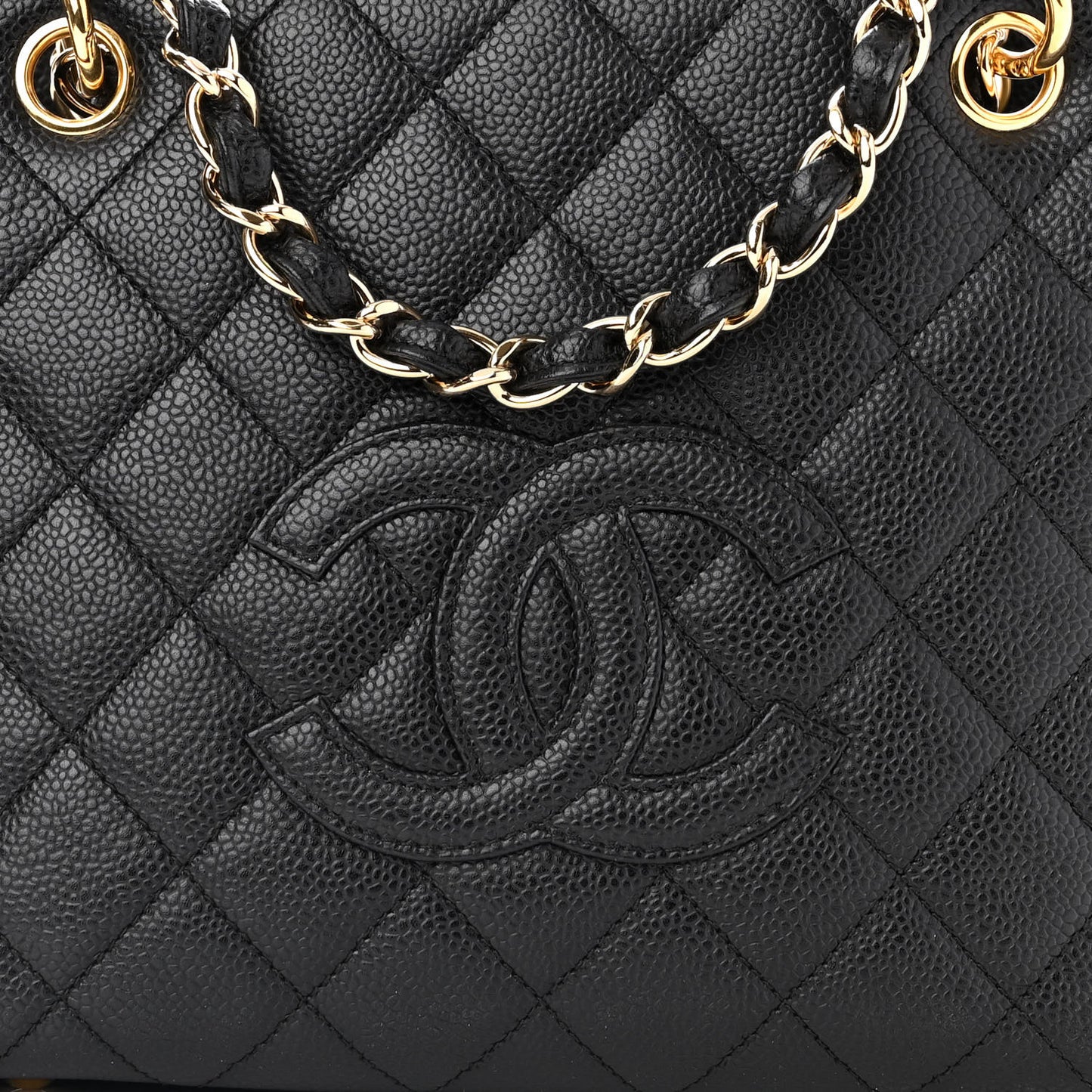 Caviar Quilted Petit Timeless Tote PTT Black