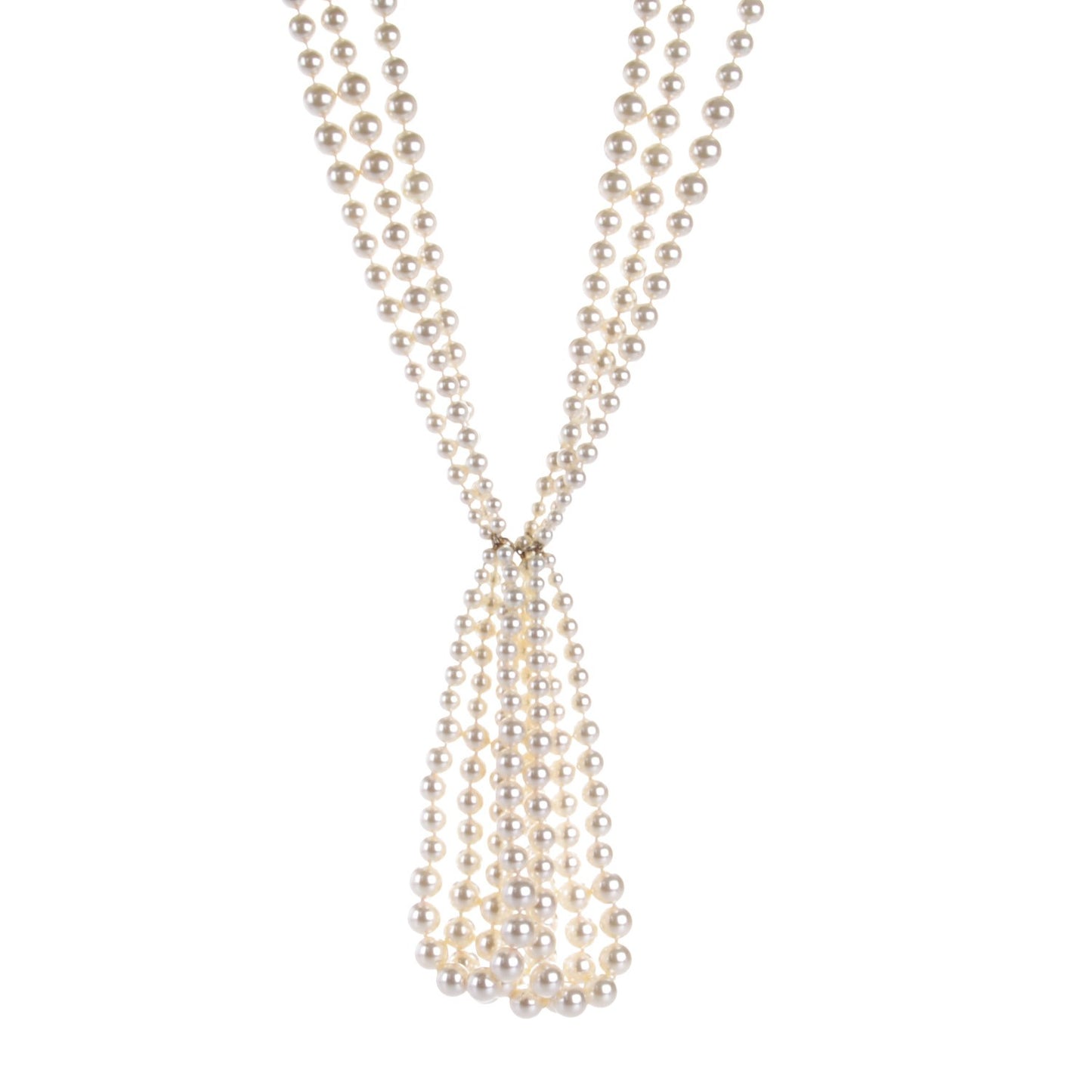 Pearl Multi Strand CC Necklace Gold