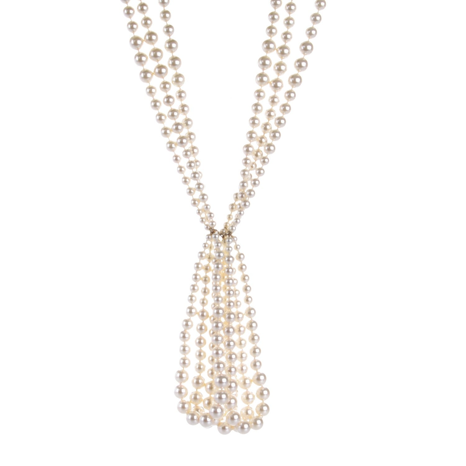Chanel Pearl Multi Strand CC Necklace Gold 1 of 4