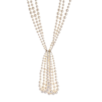 Chanel Pearl Multi Strand CC Necklace Gold 1 of 4