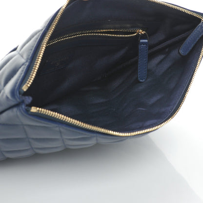 Chanel Lambskin Quilted Medium Cosmetic Case Navy 5 of 8