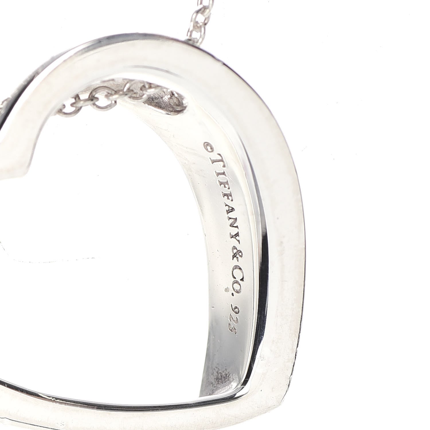 Tiffany Sterling Silver Slanted Heart Pendant Necklace 6 of 6