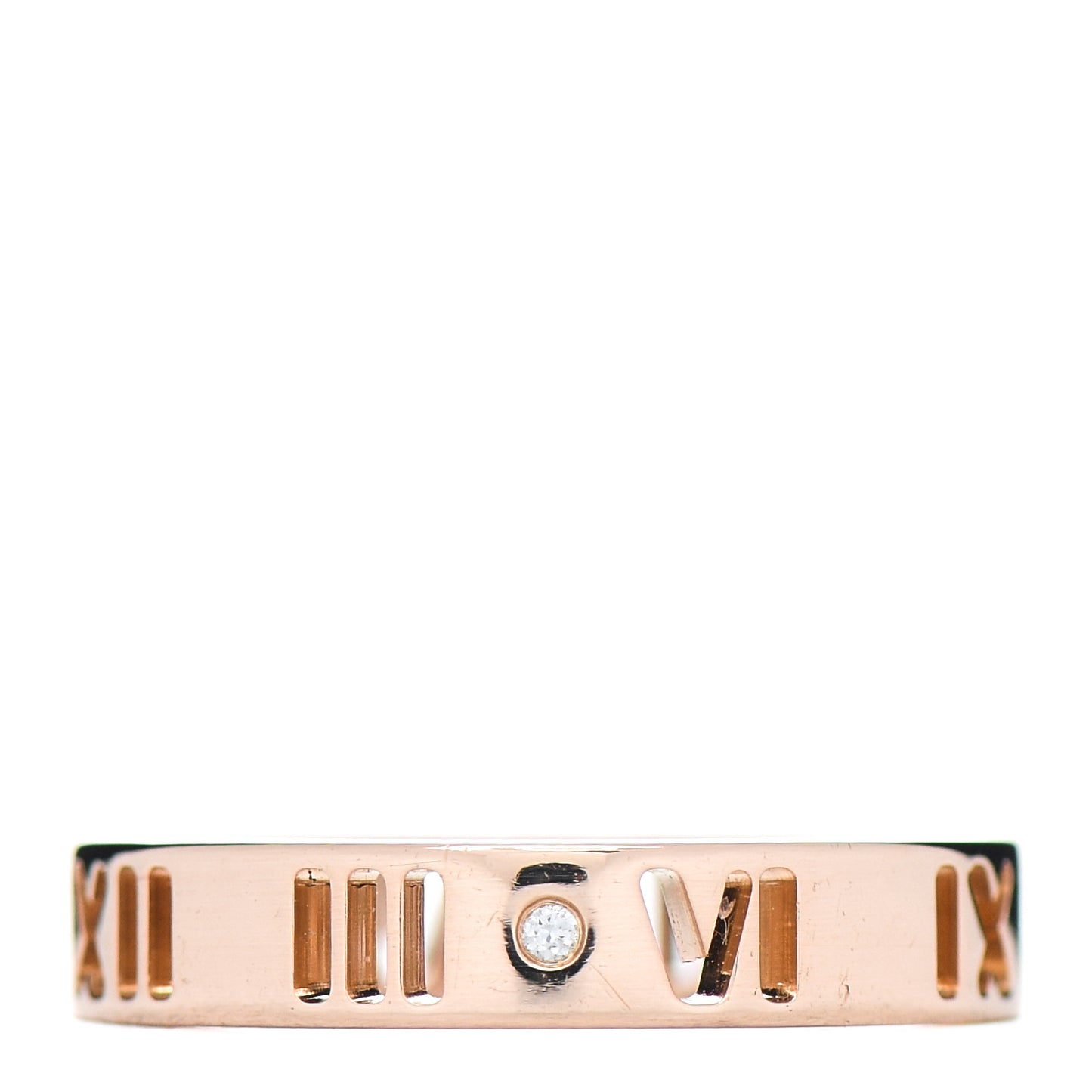 18K Rose Gold Diamond Atlas Pierced Ring 49 4.75