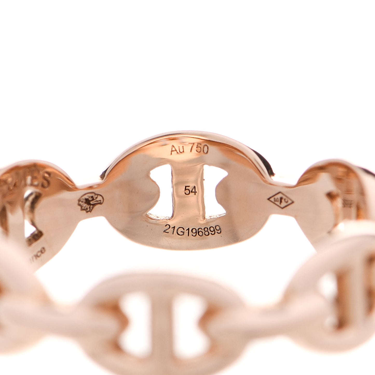 18K Rose Gold PM Chaine D'Ancre Enchainee Ring 54 6.75