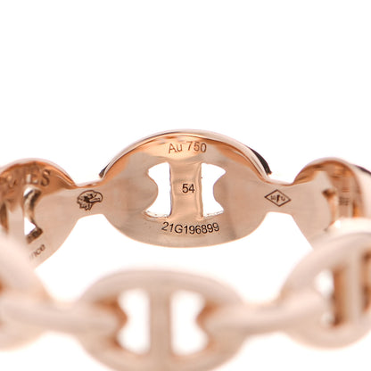 Hermes 18K Rose Gold PM Chaine D'Ancre Enchainee Ring 54 6.75 5 of 5