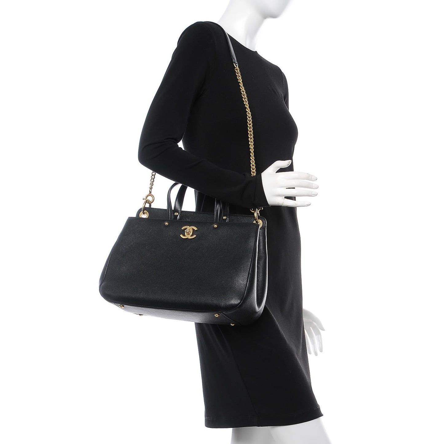 Caviar Large Shopping Tote Black