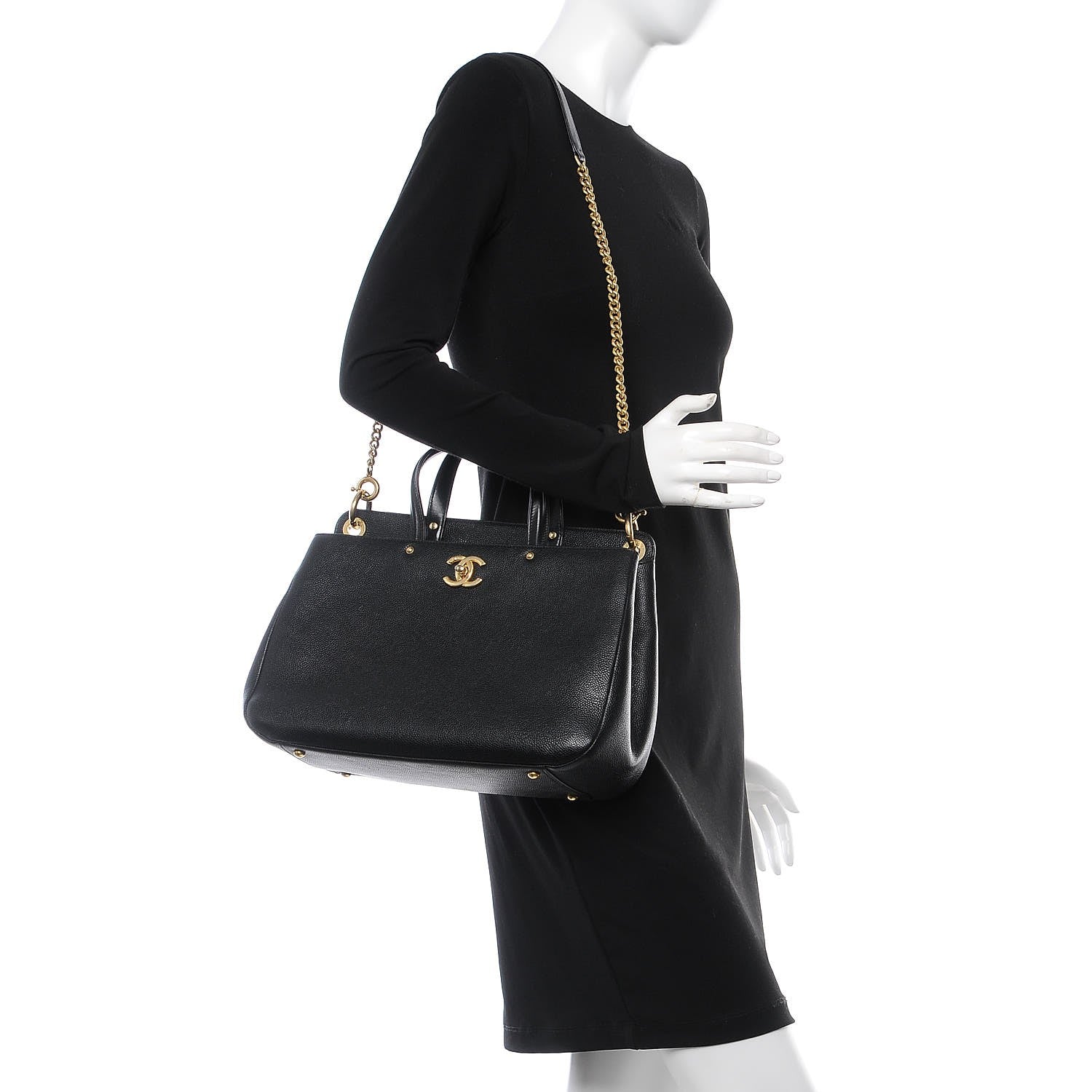 Chanel Caviar Large Shopping Tote Black 2 of 9
