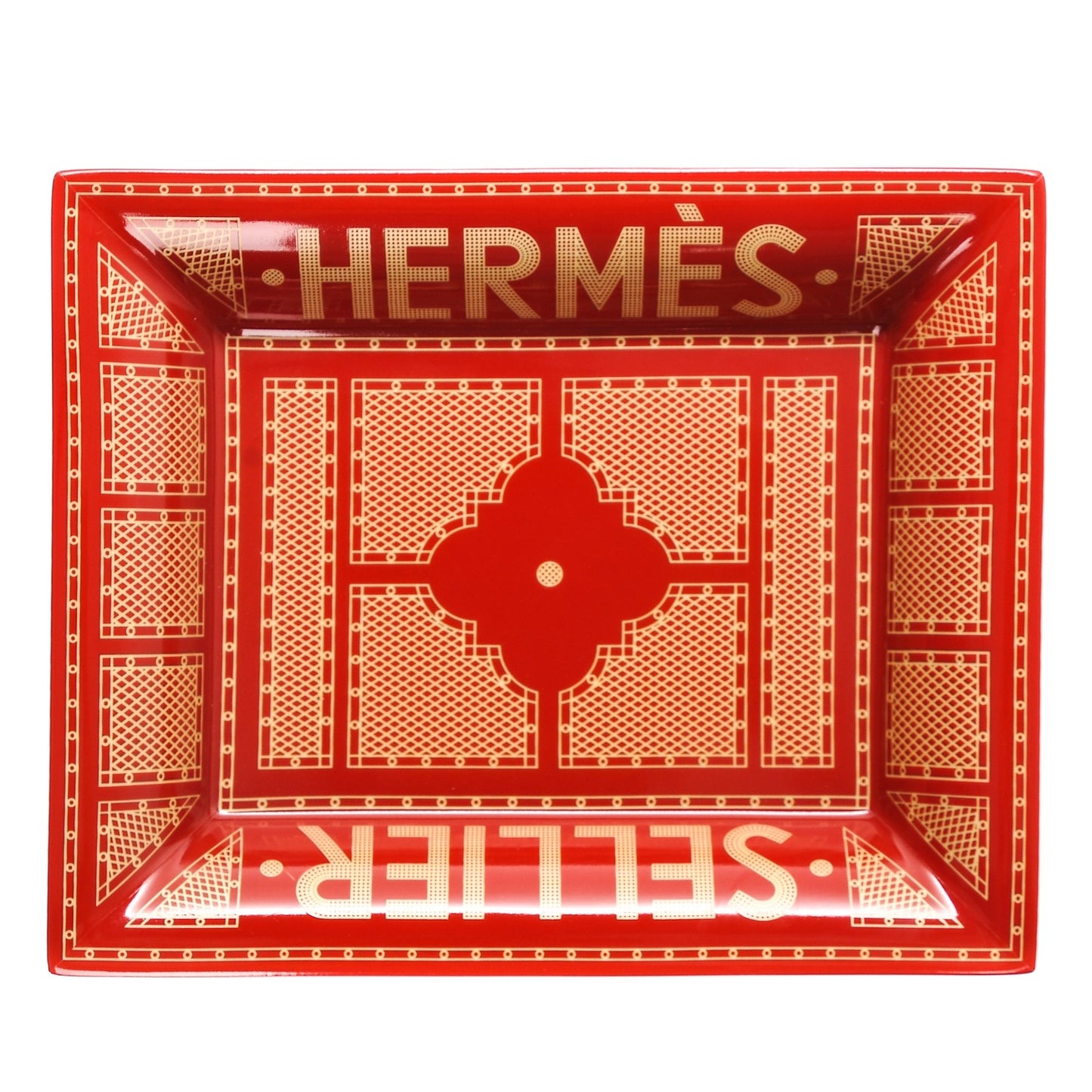 Porcelain Sellier Change Tray Rouge Or