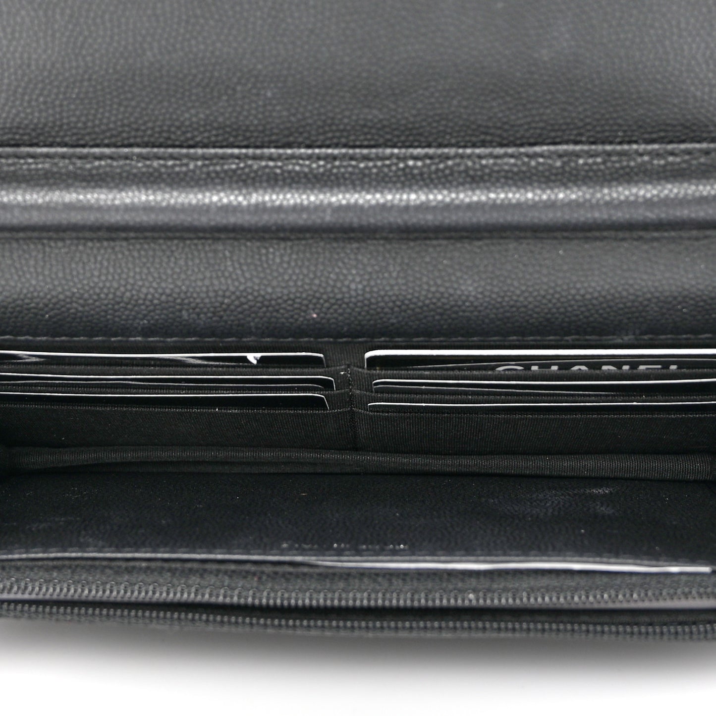 Caviar Camellia Embossed Wallet On Chain WOC Black