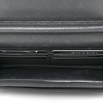 Chanel Caviar Camellia Embossed Wallet On Chain WOC Black 5 of 12