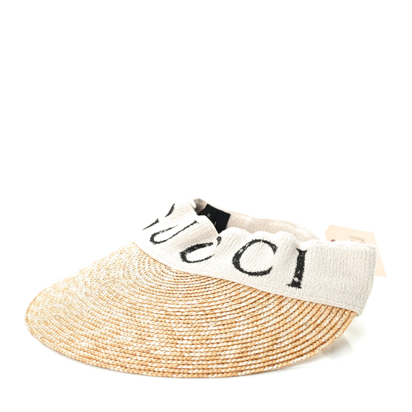 Raffia Logo Visor M Ivory Black