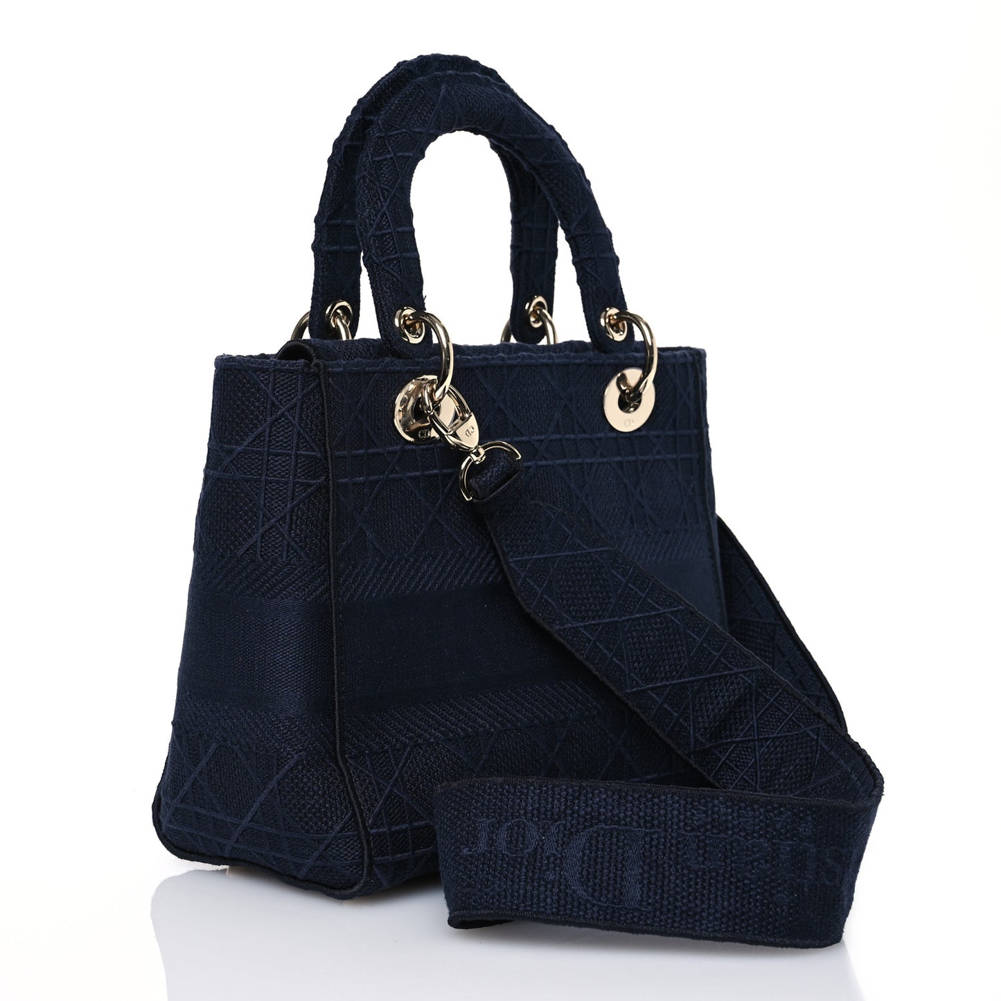 Canvas Embroidered Cannage Medium Lady D-Lite Navy