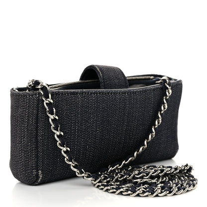 Chanel Canvas Deauville Phone Holder Crossbody Dark Blue 3 of 14