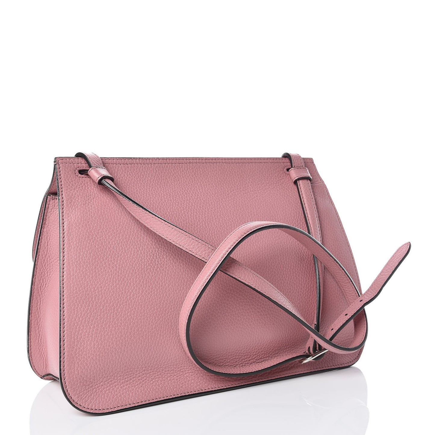 Cellarius Calfskin Medium Bamboo Daily Flap Shoulder Bag Carmine Rose