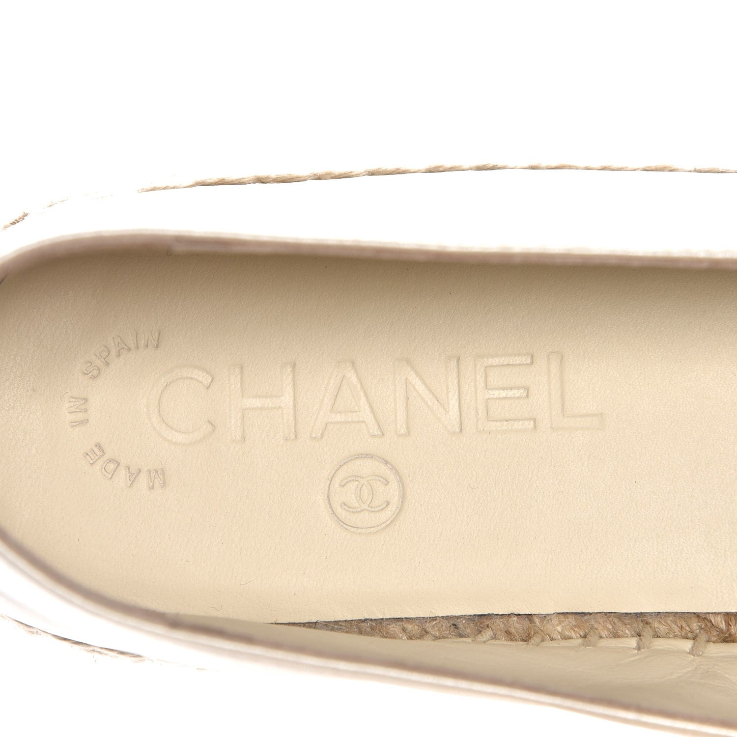 Chanel Calfskin Grosgrain CC Espadrilles 39 Ivory Black 8 of 10