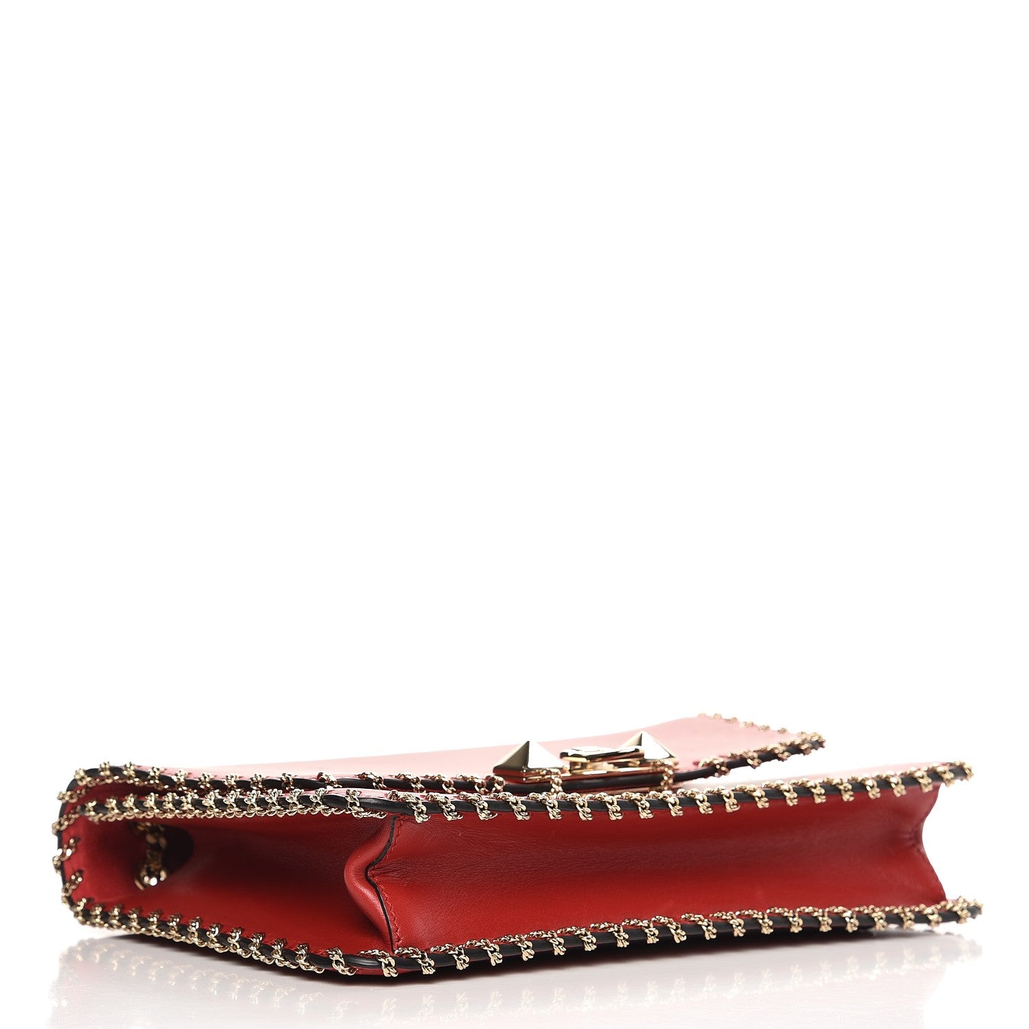 Valentino Garavani Vitello Groumette Small Rockstud Demilune Shoulder Bag Rosso Valentino 4 of 7