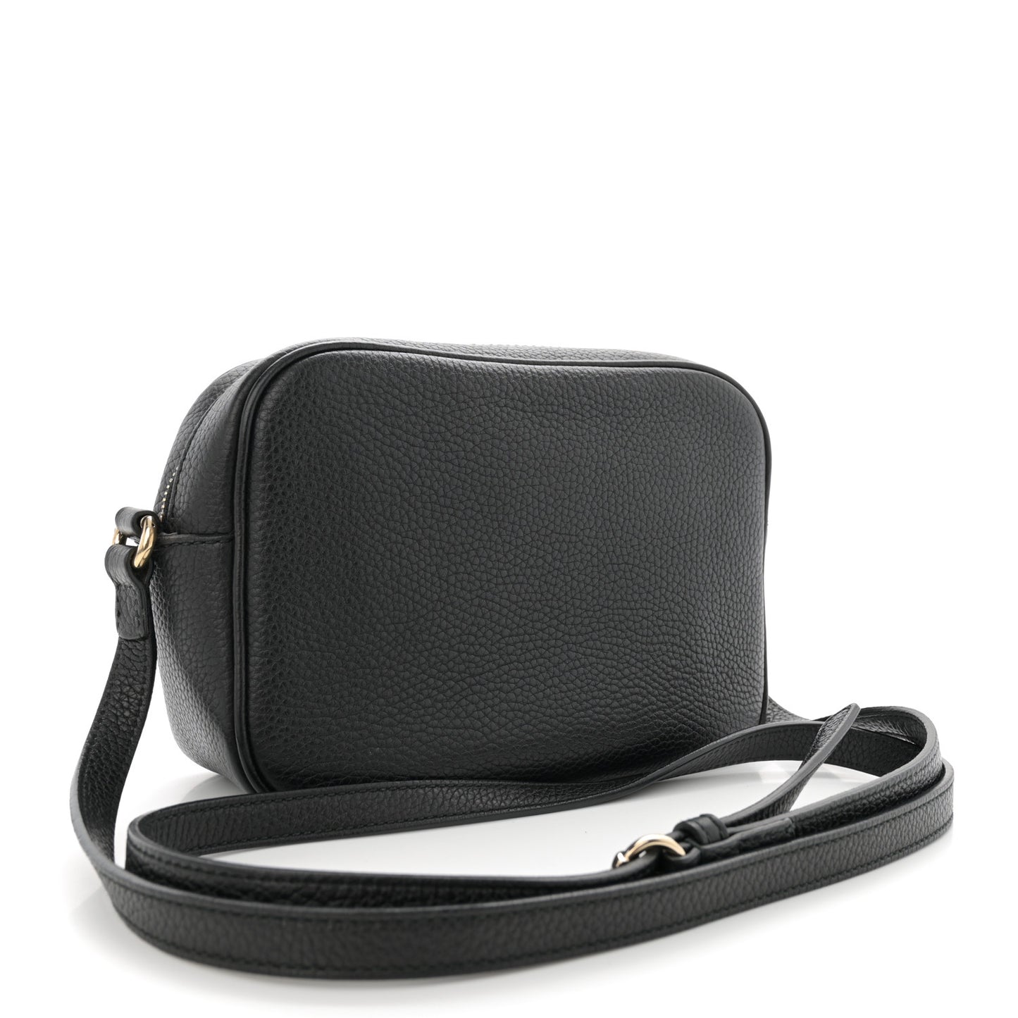 Pebbled Calfskin Small Soho Disco Bag Black