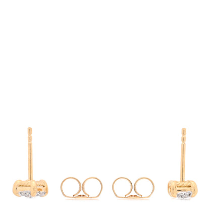 David Yurman 18K Yellow Gold Diamond 11mm Chatelaine Pave Stud Earrings 3 of 4