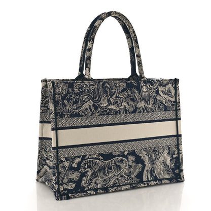 Christian Dior Canvas Embroidered Medium Dioriviera Toile De Jouy Reverse Book Tote Blue 2 of 8